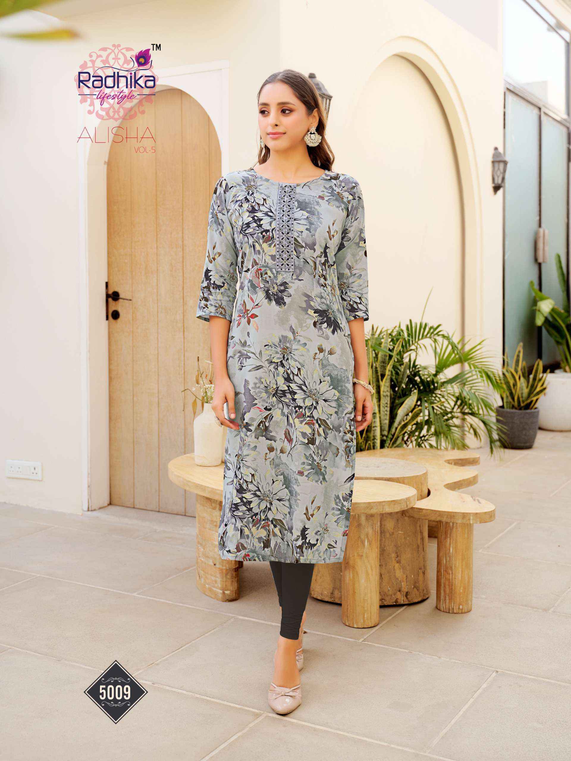 Radhika Lifestyle Alisha Vol 5 Rayon Kurti 10 Pc Catalog