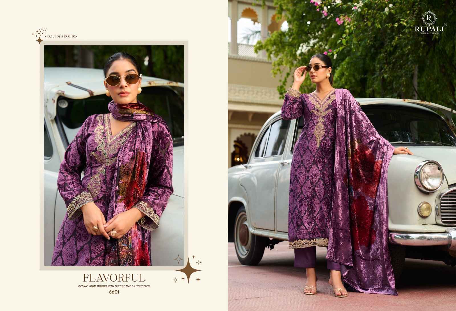 Rupali Paisley Vol 2 Viscouse Velvet Dress Material 4 pcs Catalogue