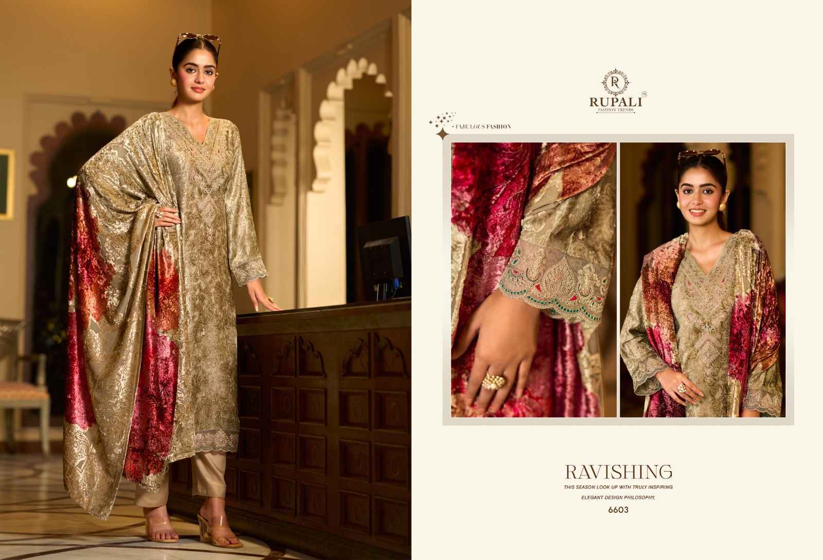 Rupali Paisley Vol 2 Viscouse Velvet Dress Material 4 pcs Catalogue