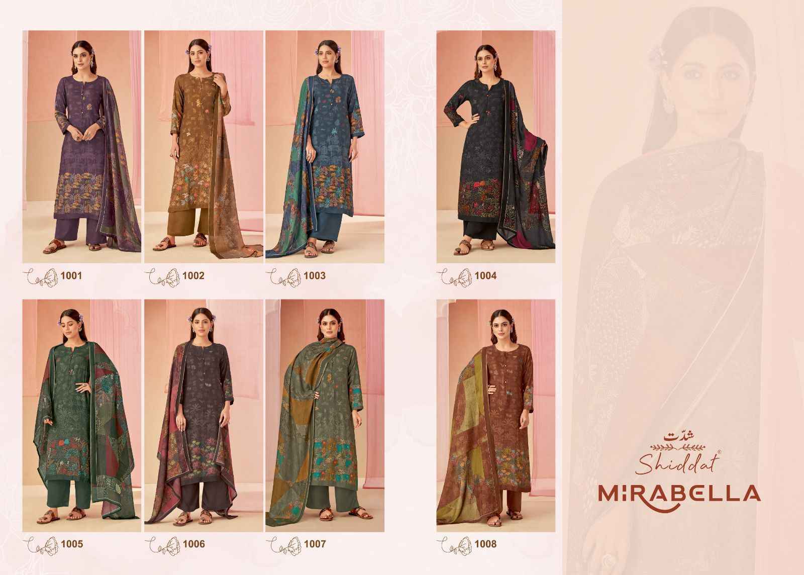 Shiddat Mirabella Pashmina Dress Material 8 pcs Catalogue
