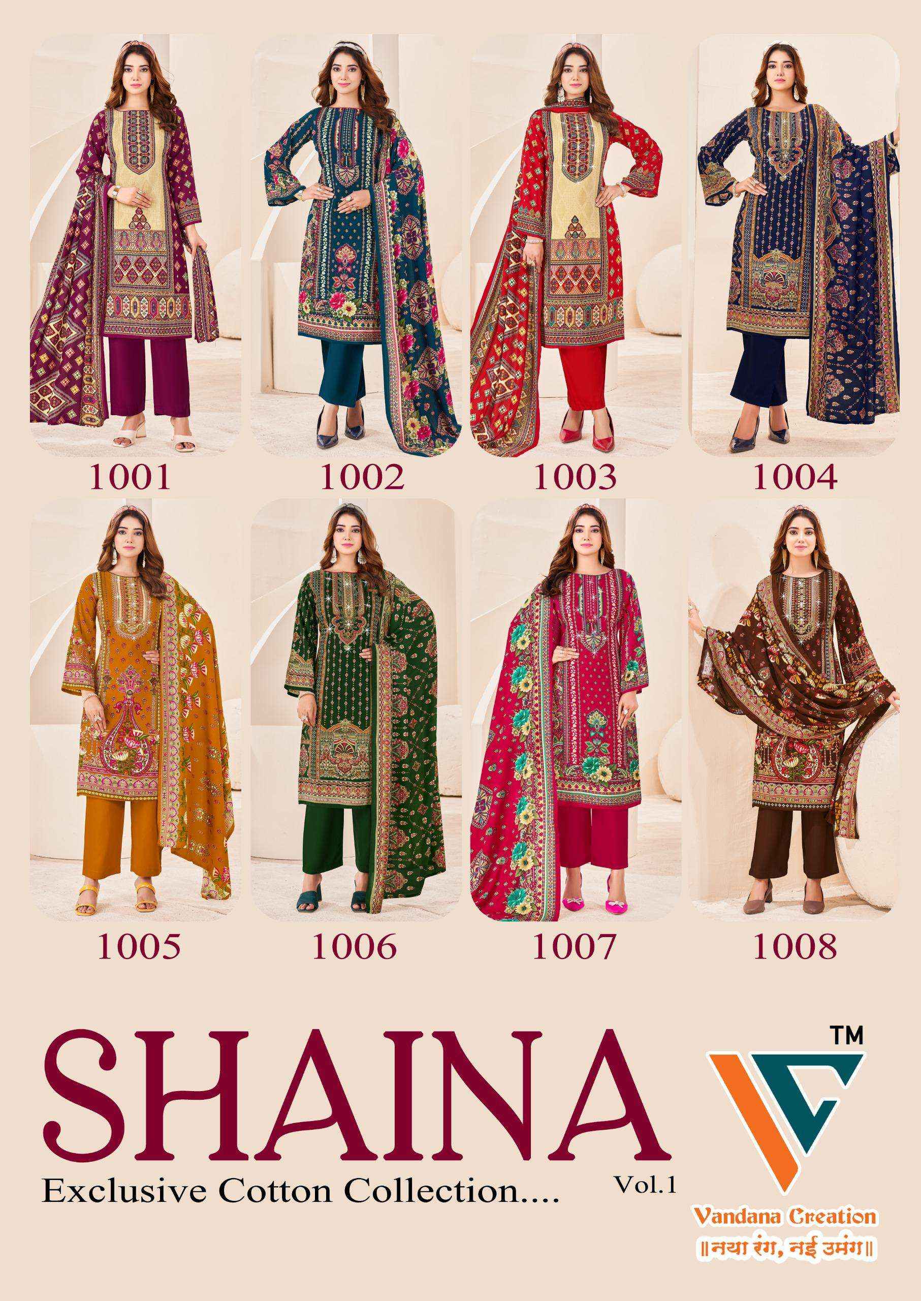 Vandana Creation Shaina Vol 1 Cotton Dress Material 8 pcs Catalogue