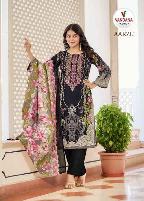 Vandana Fashion Aarzu Vol 3 Semi Cotton Dress Material 8 pcs Catalogue