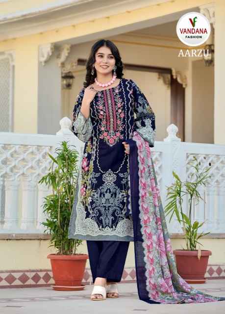 Vandana Fashion Aarzu Vol 3 Semi Cotton Dress Material 8 pcs Catalogue