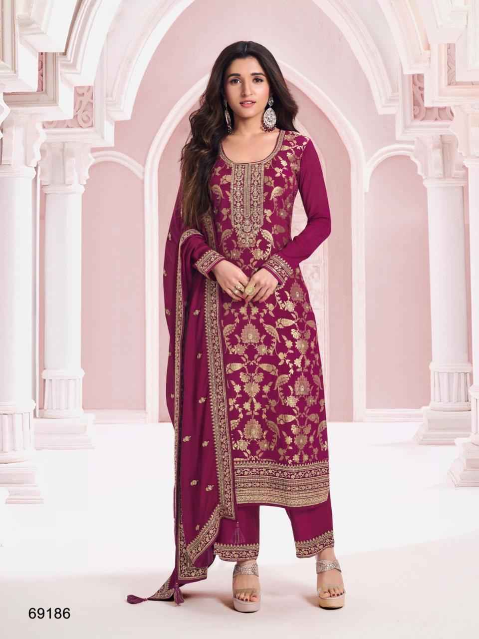 Vinay Fashion D No 69181 to 69186 Jacquard Viscose Dress Material 6 pcs Catalogue