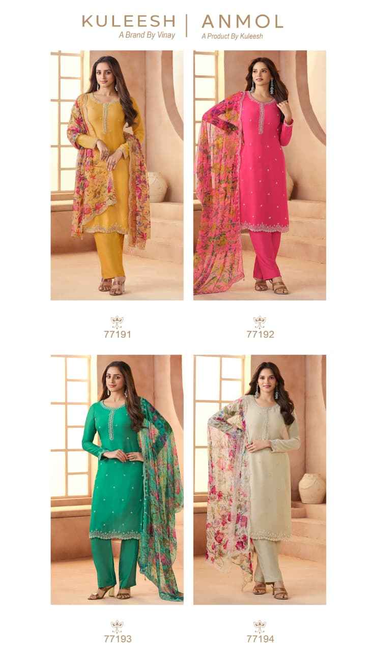 Vinay Fashion Kuleesh Anmol Organza Dress Material 4 pcs Catalogue