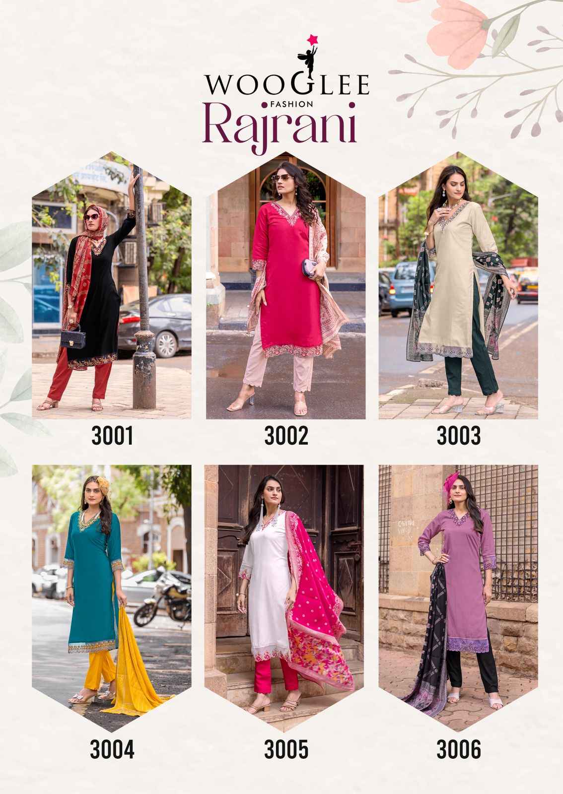 Wooglee RajRani Viscose Weaving Kurti Combo 6 pcs Catalogue