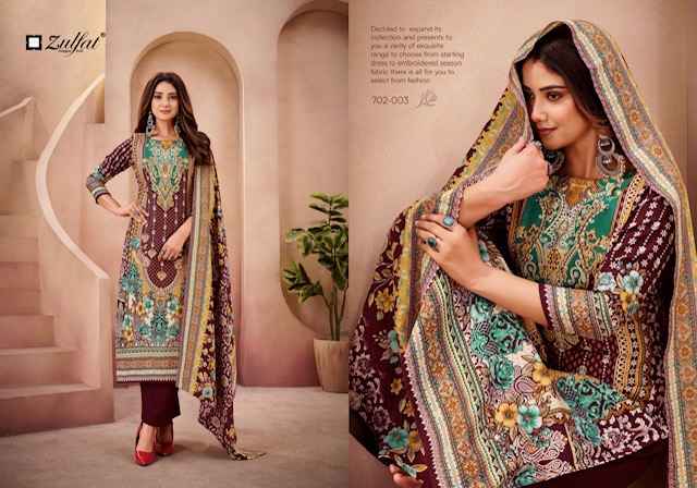 Zulfat Afsana Pashmina Dress Material 4 pcs Catalogue