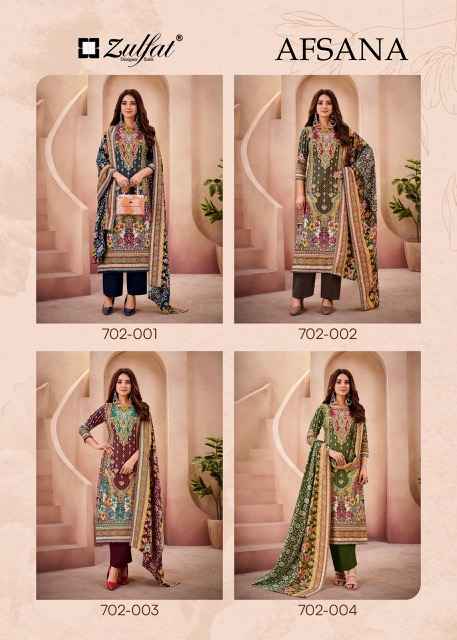 Zulfat Afsana Pashmina Dress Material 4 pcs Catalogue