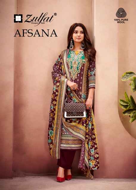 Zulfat Afsana Pashmina Dress Material 4 pcs Catalogue