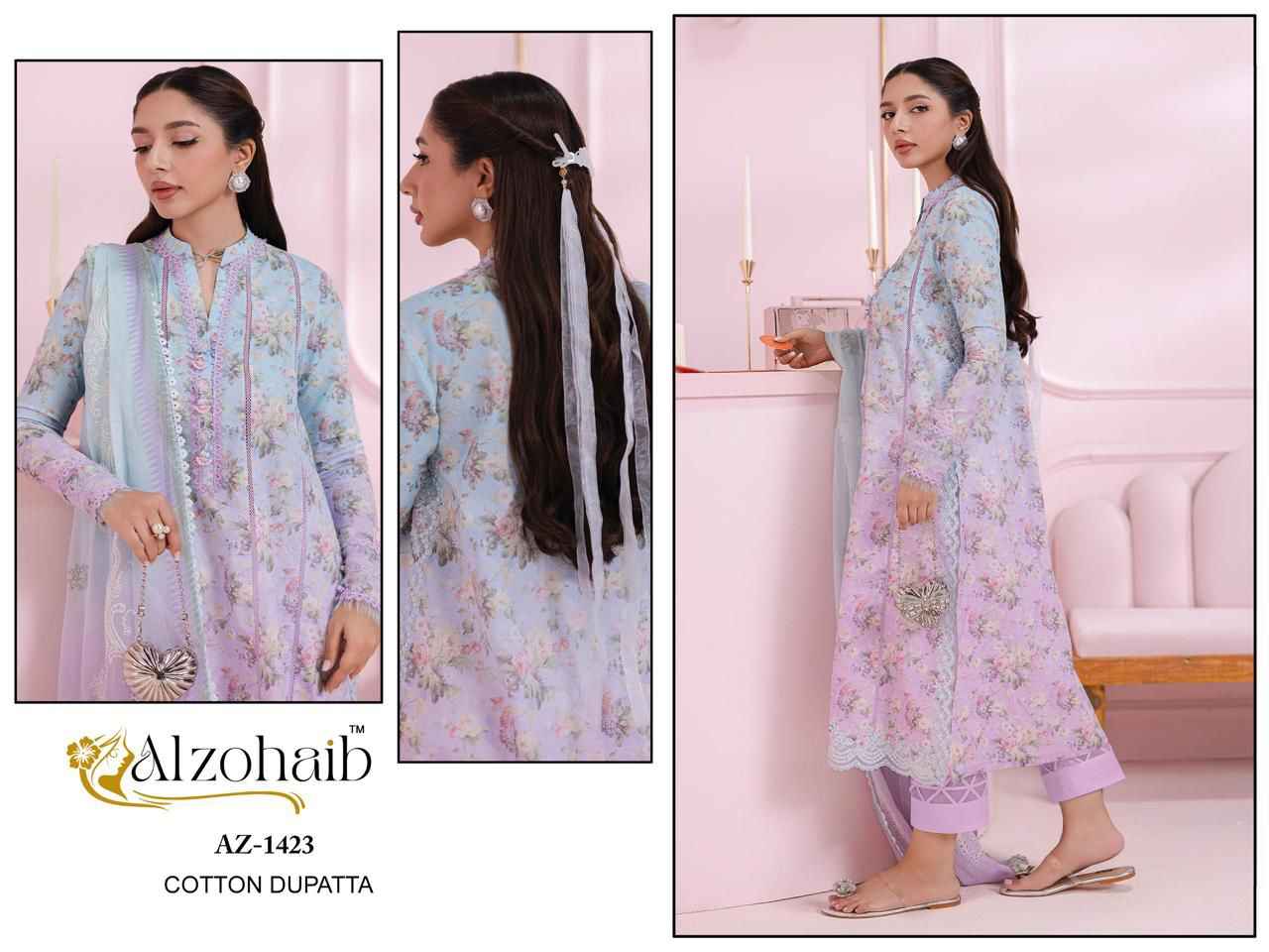 Al Zohaib Aziza Vol 2 Cotton Dress Material 4 pcs Catalogue