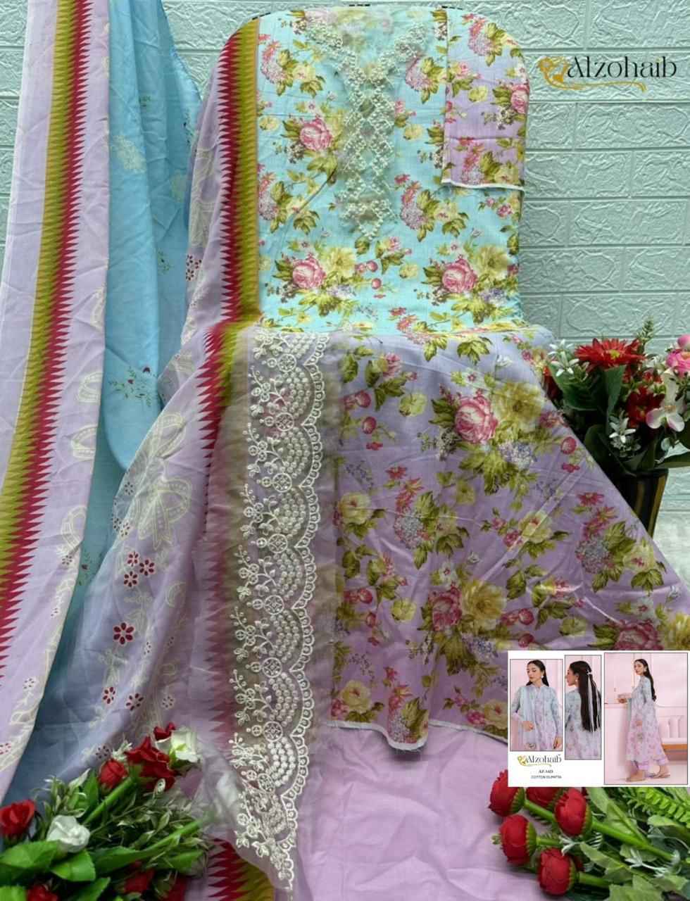 Al Zohaib Aziza Vol 2 Cotton Dress Material 4 pcs Catalogue