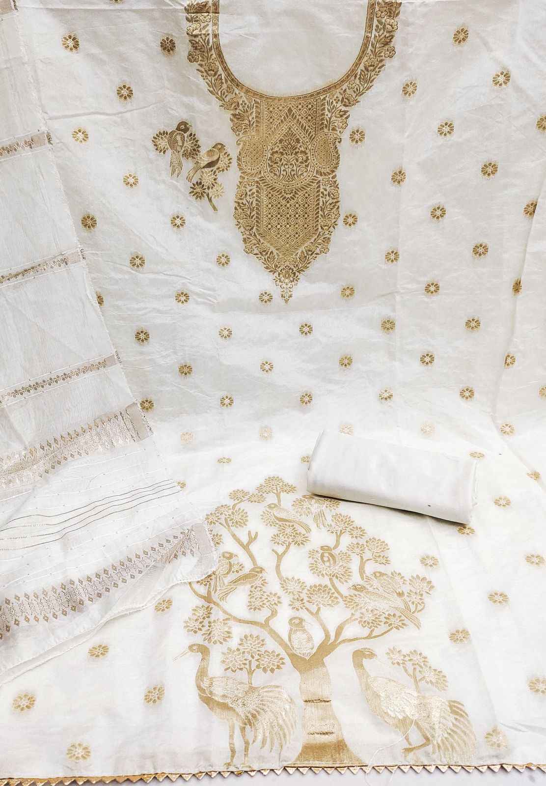 RN 115 Non Catalogue Banarsi Zequard Dress Material 6 pcs Catalogue