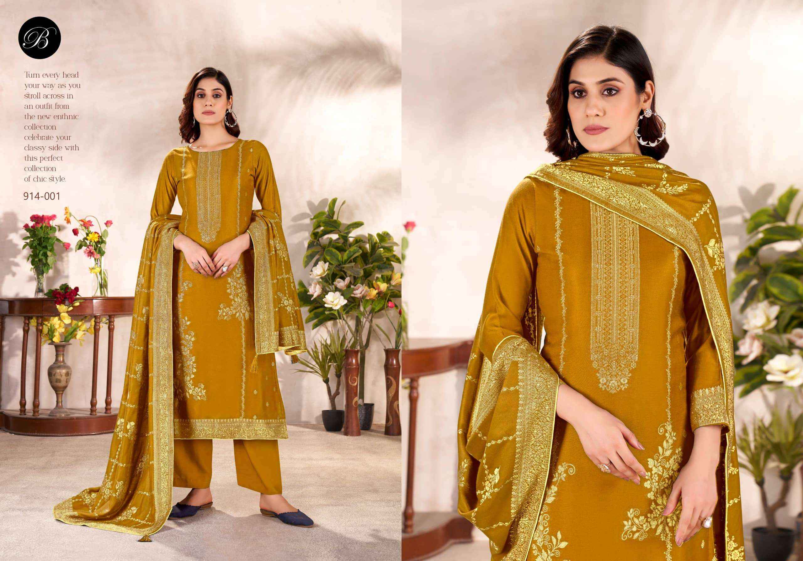 Belliza Motif Pashmina Dress Material 4 pcs Cataloge