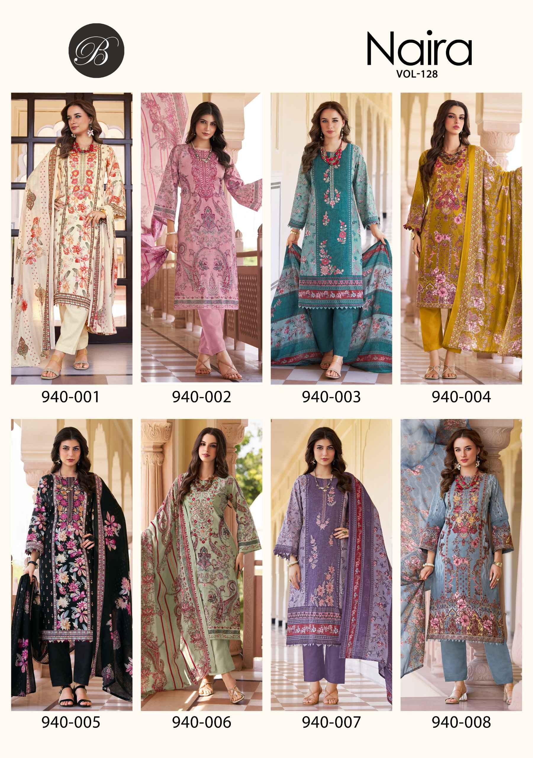 Belliza Naira Vol 128 Cotton Dress Material 8 pcs Cataloge