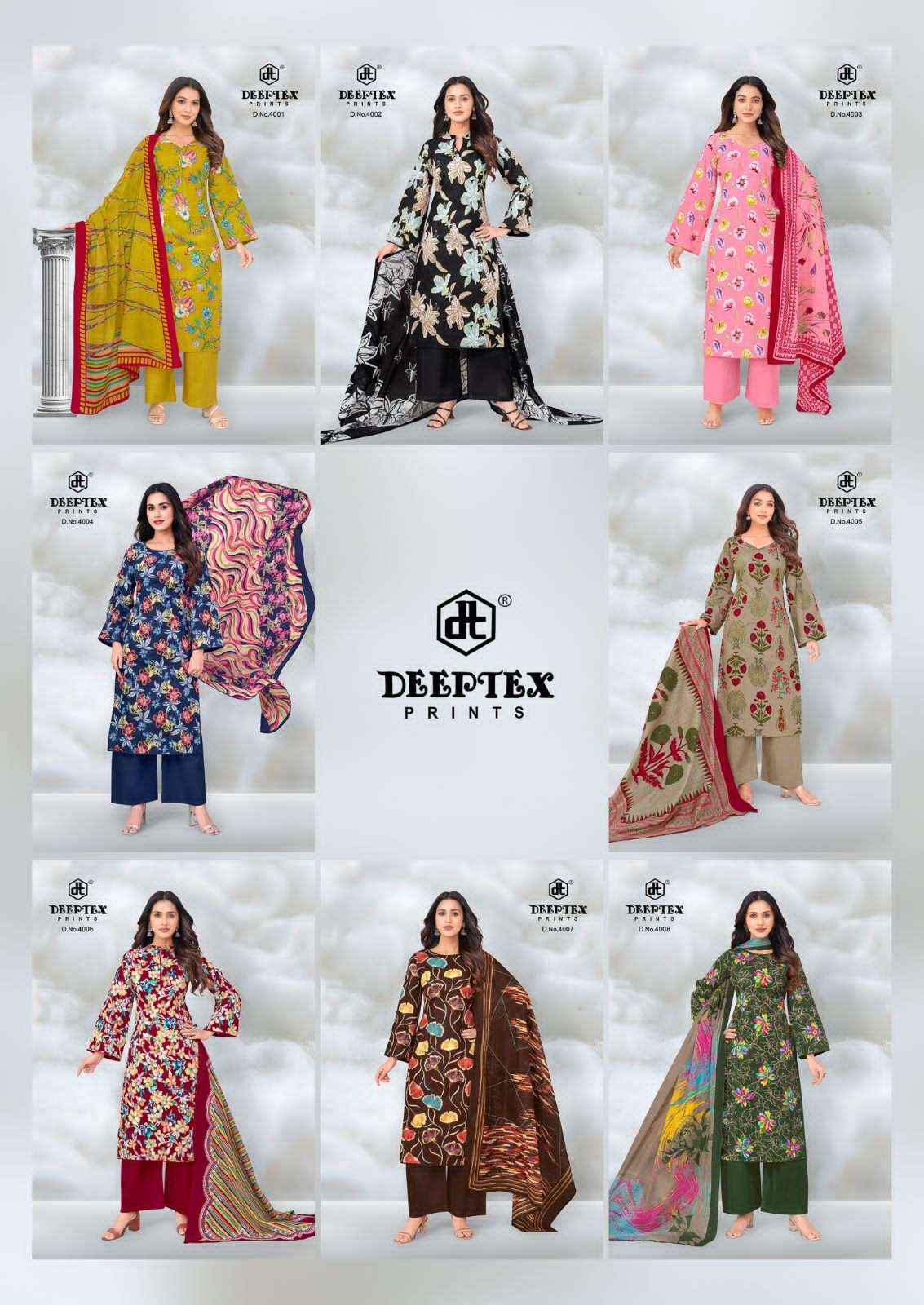 Deeptex Aalia Afreen Vol 4 Lawn Cotton Dress Material 8 pcs Catalogue