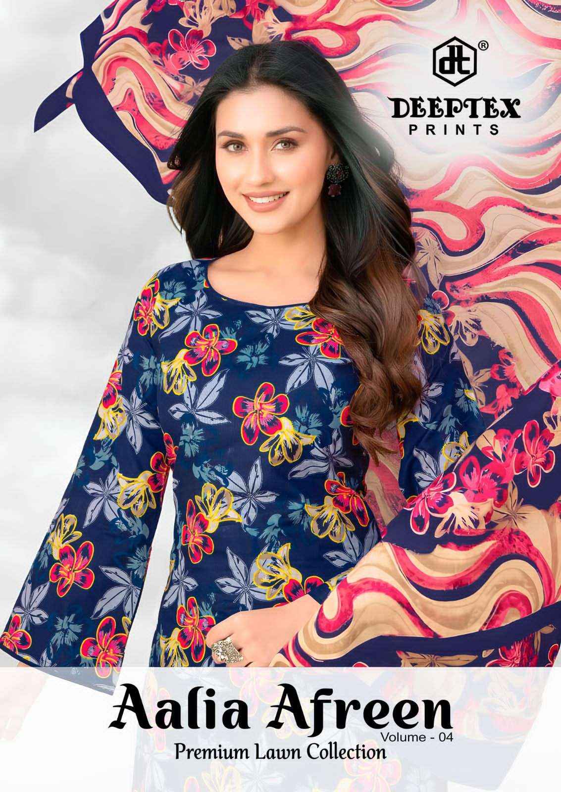 Deeptex Aalia Afreen Vol 4 Lawn Cotton Dress Material 8 pcs Catalogue