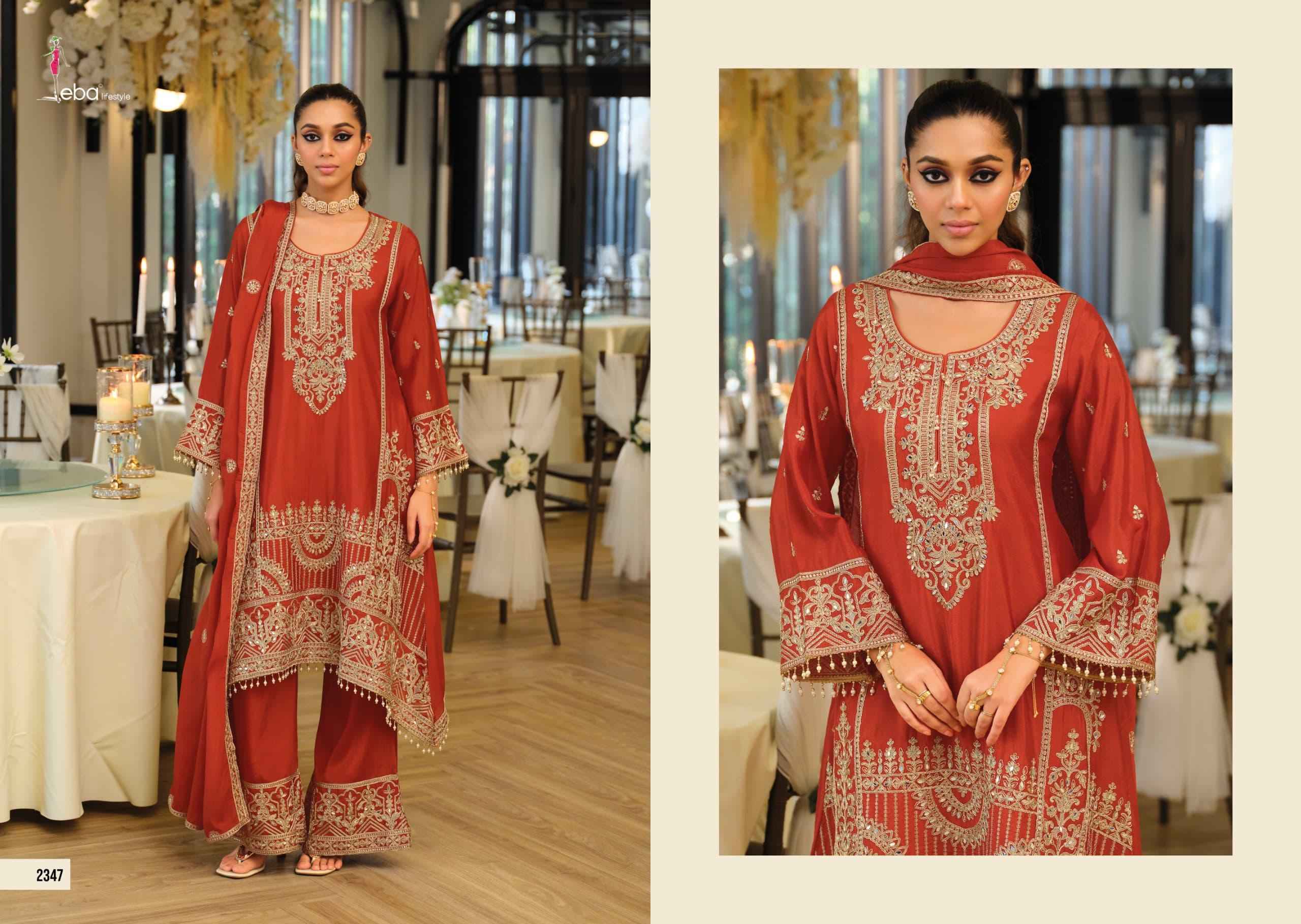 Eba Lifestyle Manpreet Readymade Chinon Dress 3 pcs Catalogue