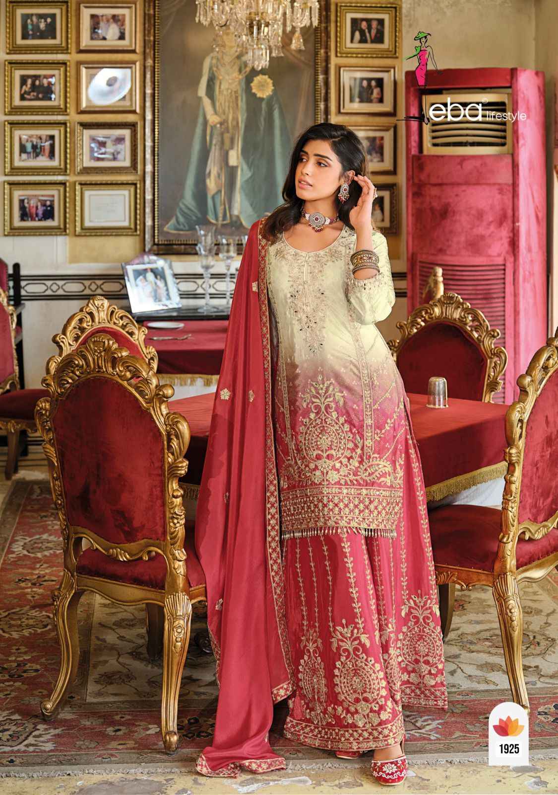 Eba Lifestyle Rangeen Edition Readymade Chinon Dress 3 pcs Catalogue