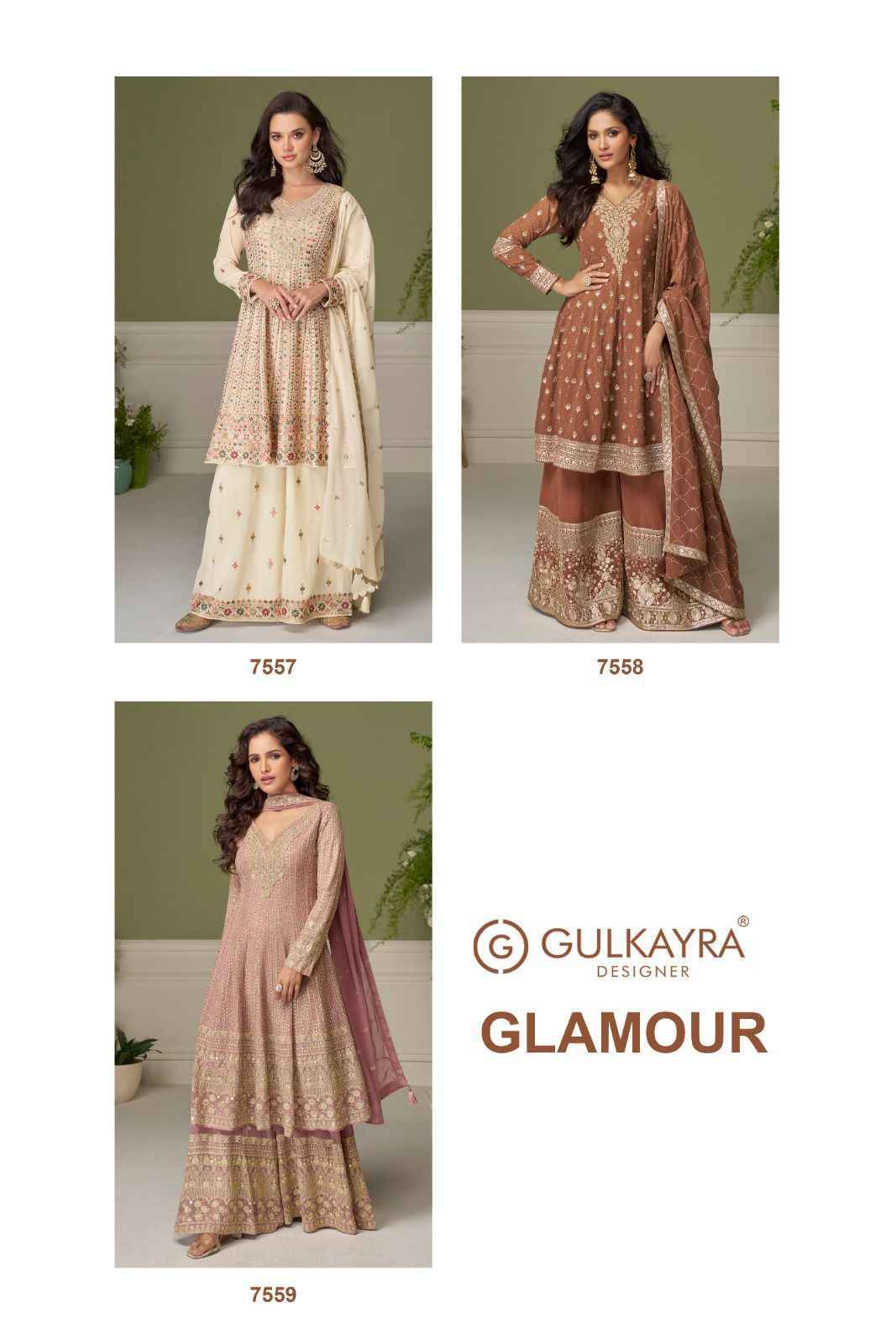 Gulkayra Designer Glamour Readymade Georgette Dress 3 Pc Catalouge