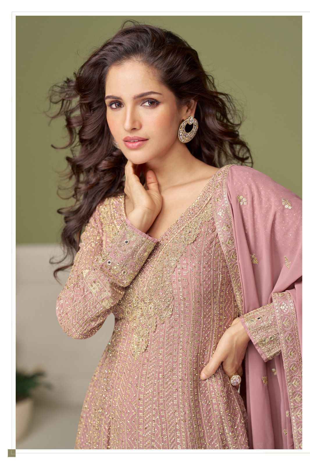 Gulkayra Designer Glamour Readymade Georgette Dress 3 Pc Catalouge