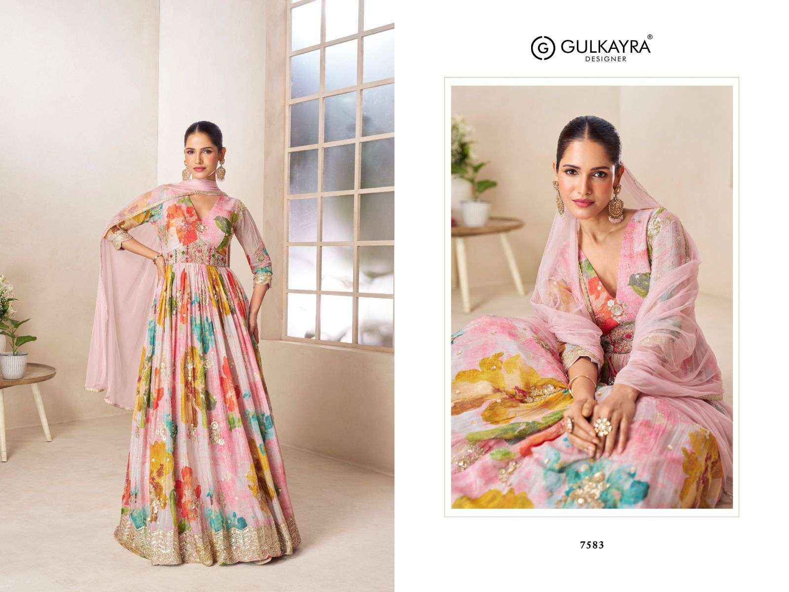 Gulkayra Designer Rushika Readymade Gown With Dupatta 4 Pc Catalouge