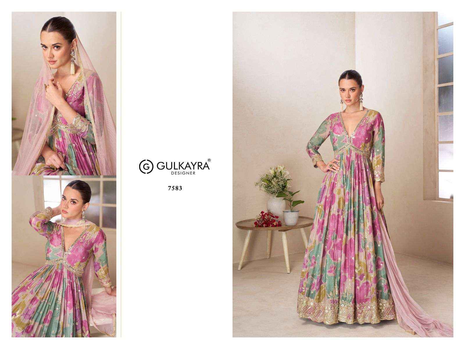 Gulkayra Designer Rushika Readymade Gown With Dupatta 4 Pc Catalouge