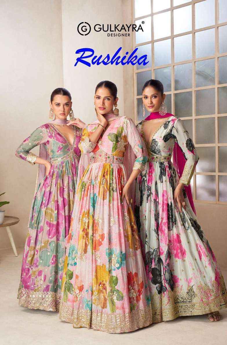 Gulkayra Designer Rushika Readymade Gown With Dupatta 4 Pc Catalouge