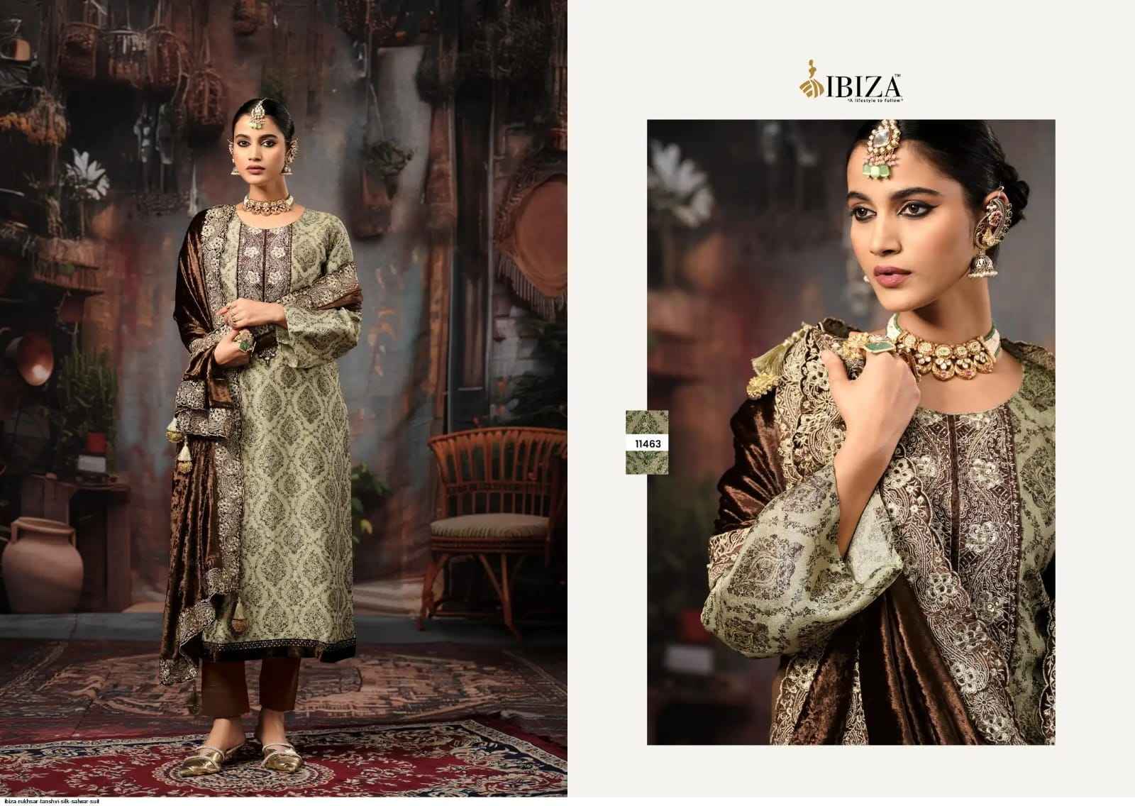 Ibiza Rukhsar Silk Jacquard Dress Material 4 pcs Catalogue