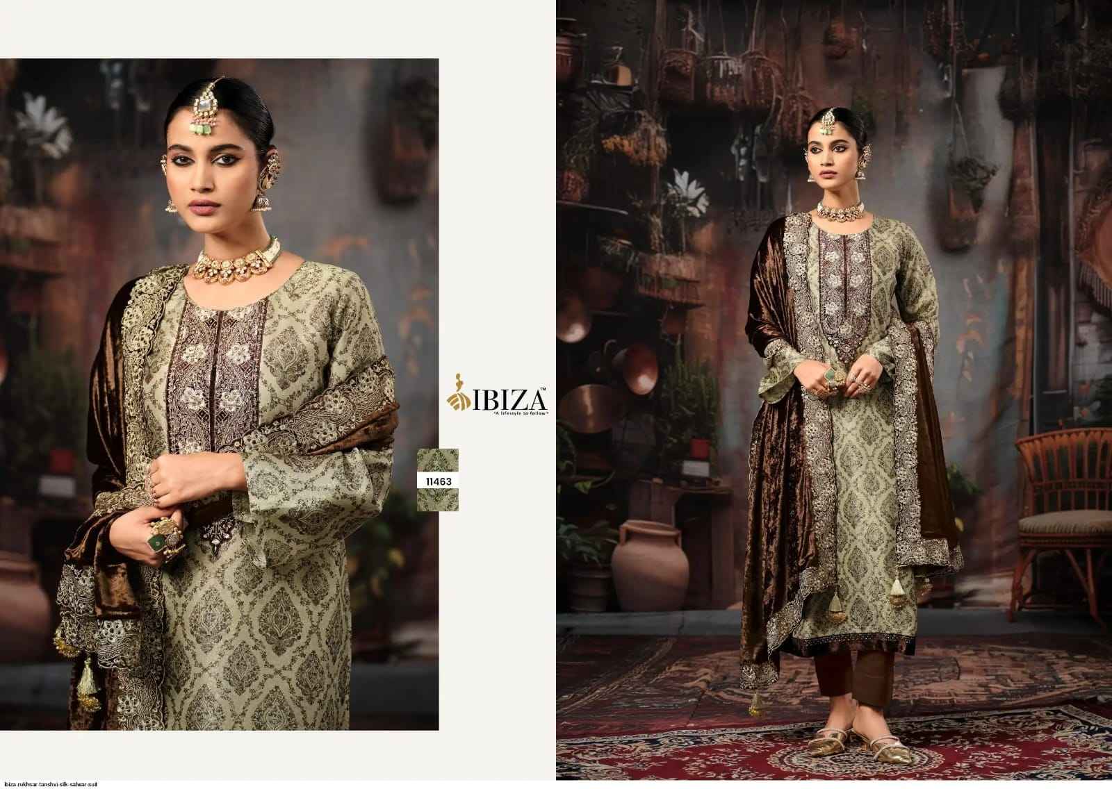 Ibiza Rukhsar Silk Jacquard Dress Material 4 pcs Catalogue