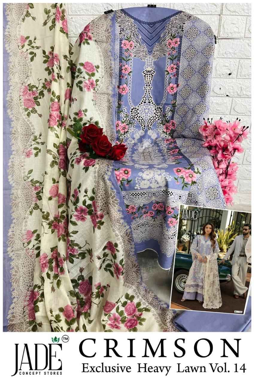 Jade Crimson Vol 14 Lawn Cotton Dress Material 6 pc Cataloge