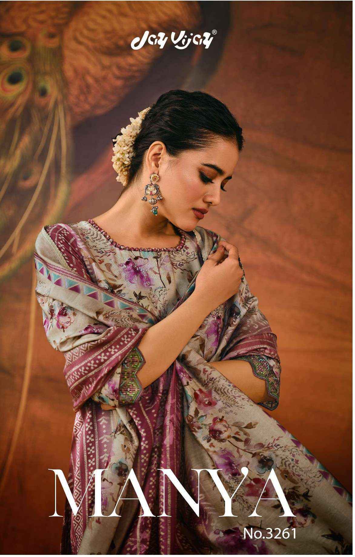 Jay Vijay Manya 3261 Moga Silk Dress Material 4 pcs Catalogue