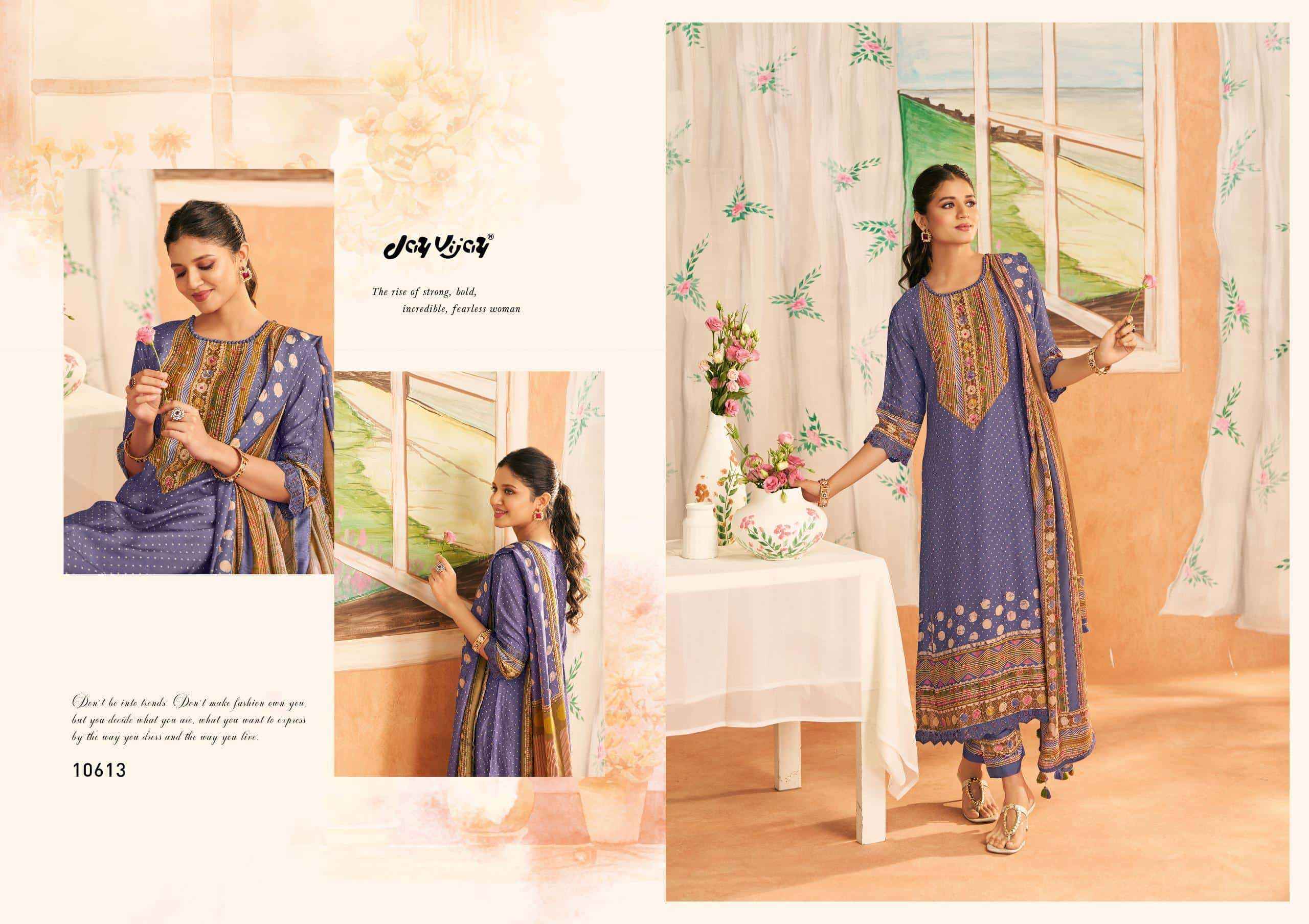 Jay Vijay Sapno Ki Khidki Bemberg Silk Dress Material 6 pcs Catalogue
