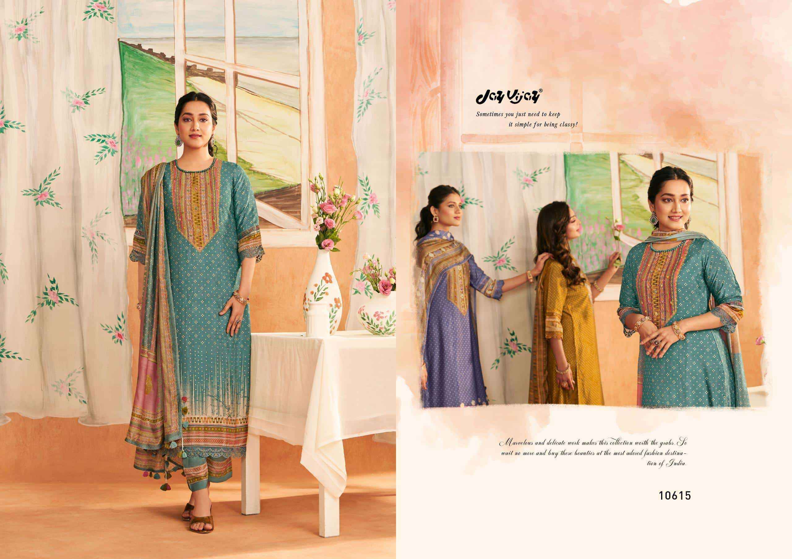 Jay Vijay Sapno Ki Khidki Bemberg Silk Dress Material 6 pcs Catalogue