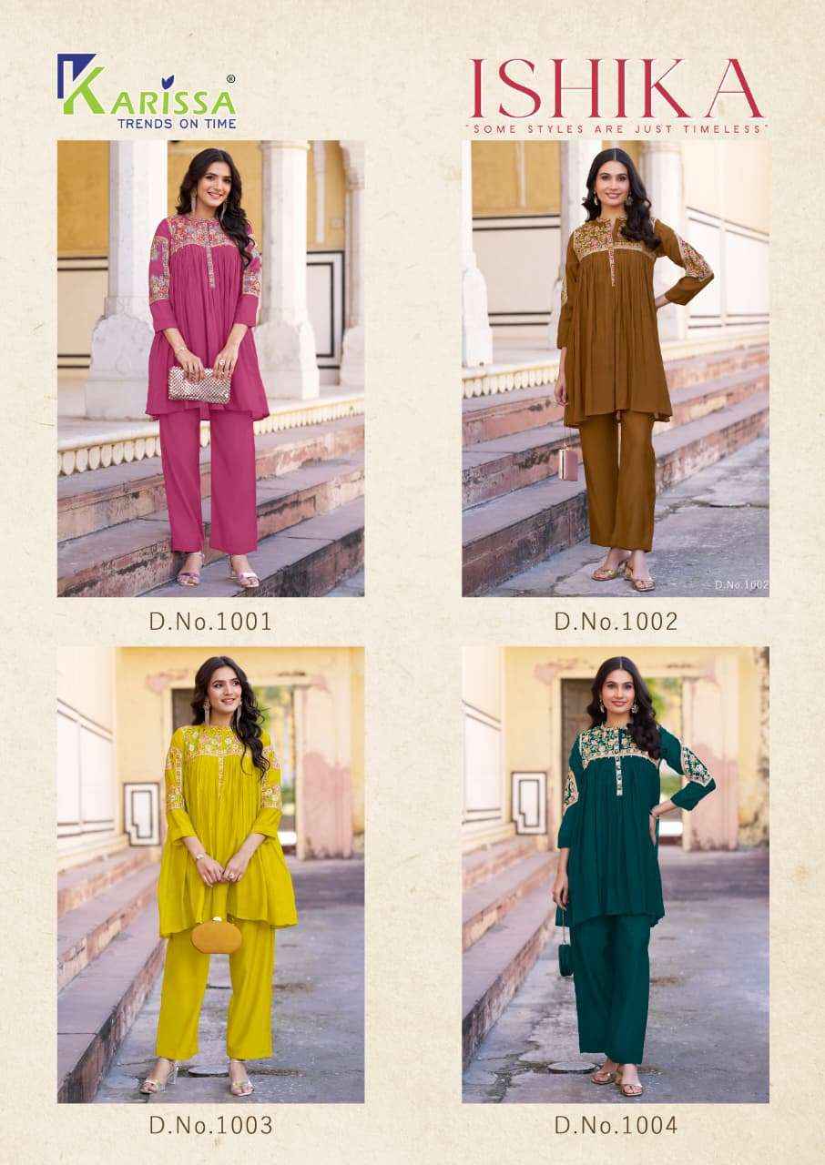 Karissa Ishika Viscose Co Ord Set 4 pcs Catalogue