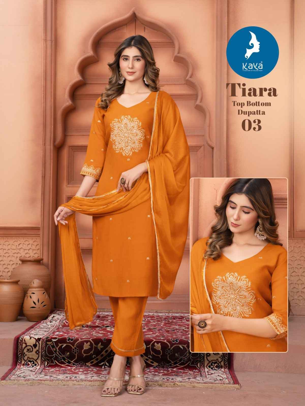 Kaya Tiara Mul Chanderi Kurti Combo 6 pcs Catalogue