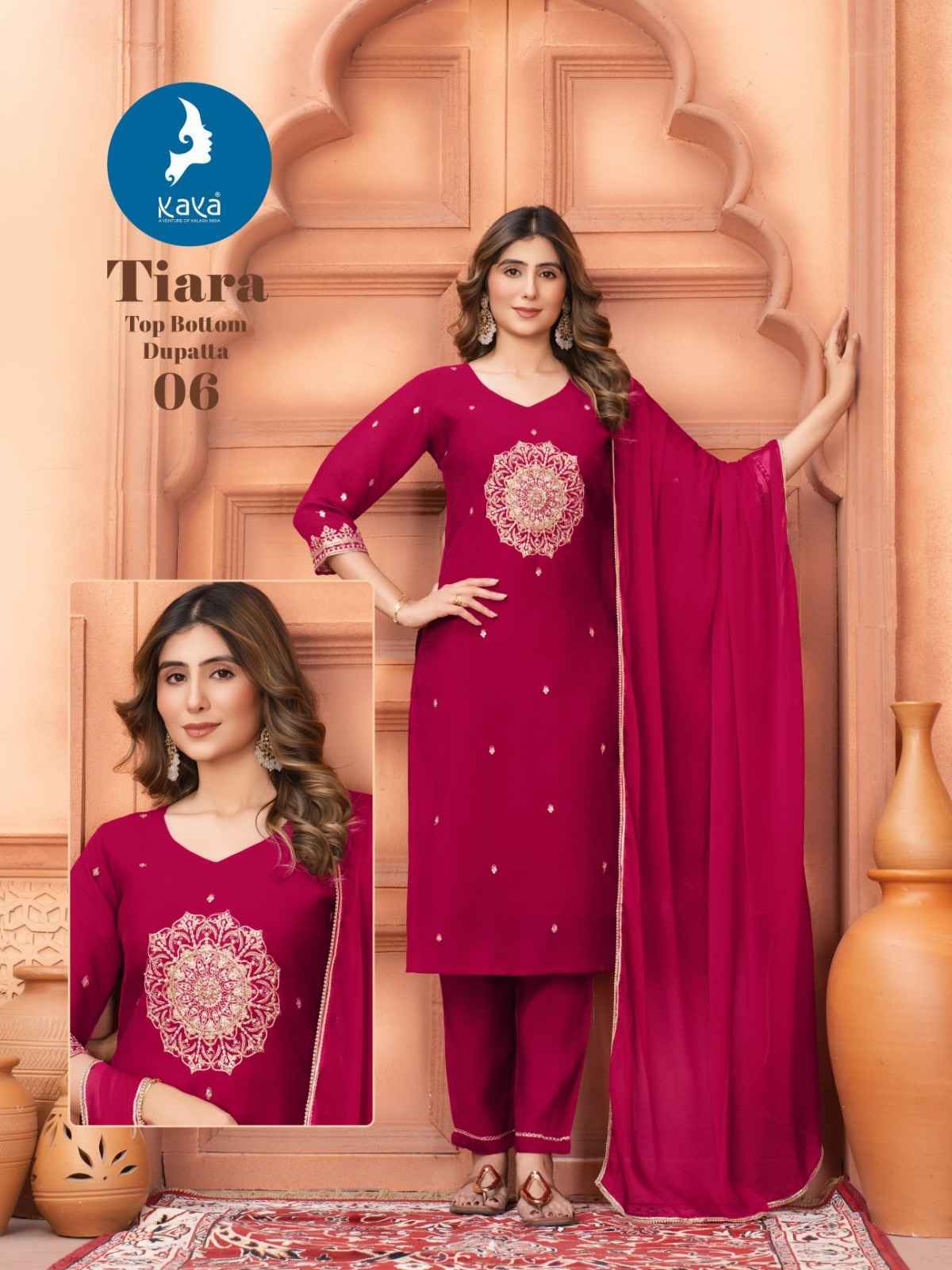 Kaya Tiara Mul Chanderi Kurti Combo 6 pcs Catalogue