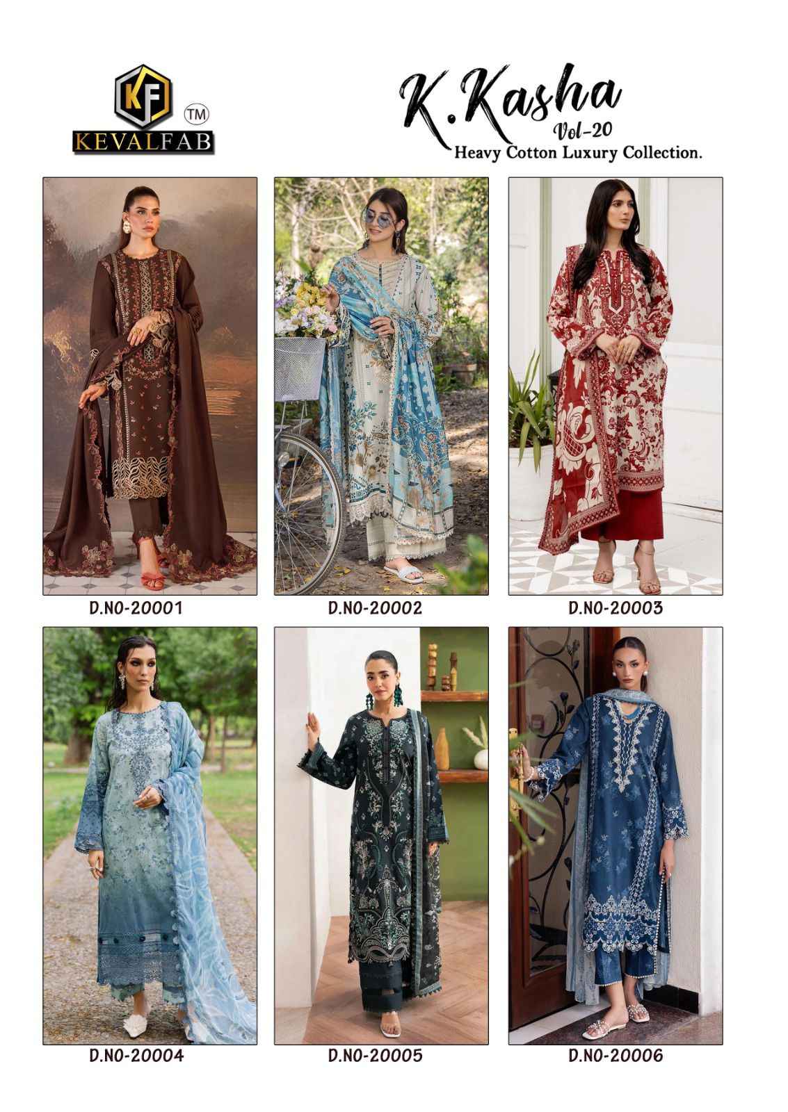Keval Fab K Kasha Vol 20 Cotton Dress Material 6 pc Cataloge