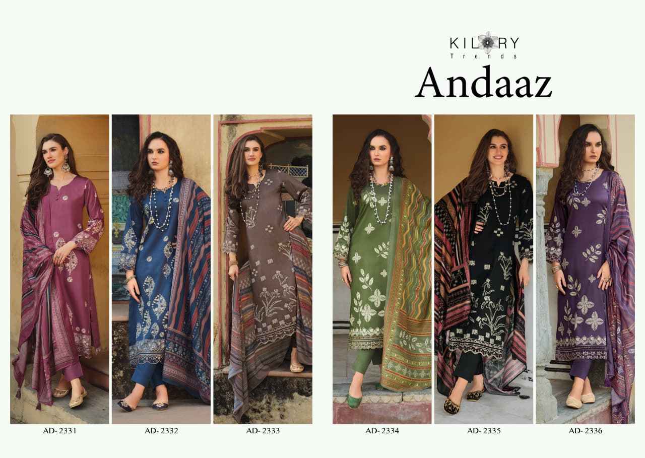 Kilory Trends Andaaz Jam Cotton Dress Material 6 pcs Catalogue