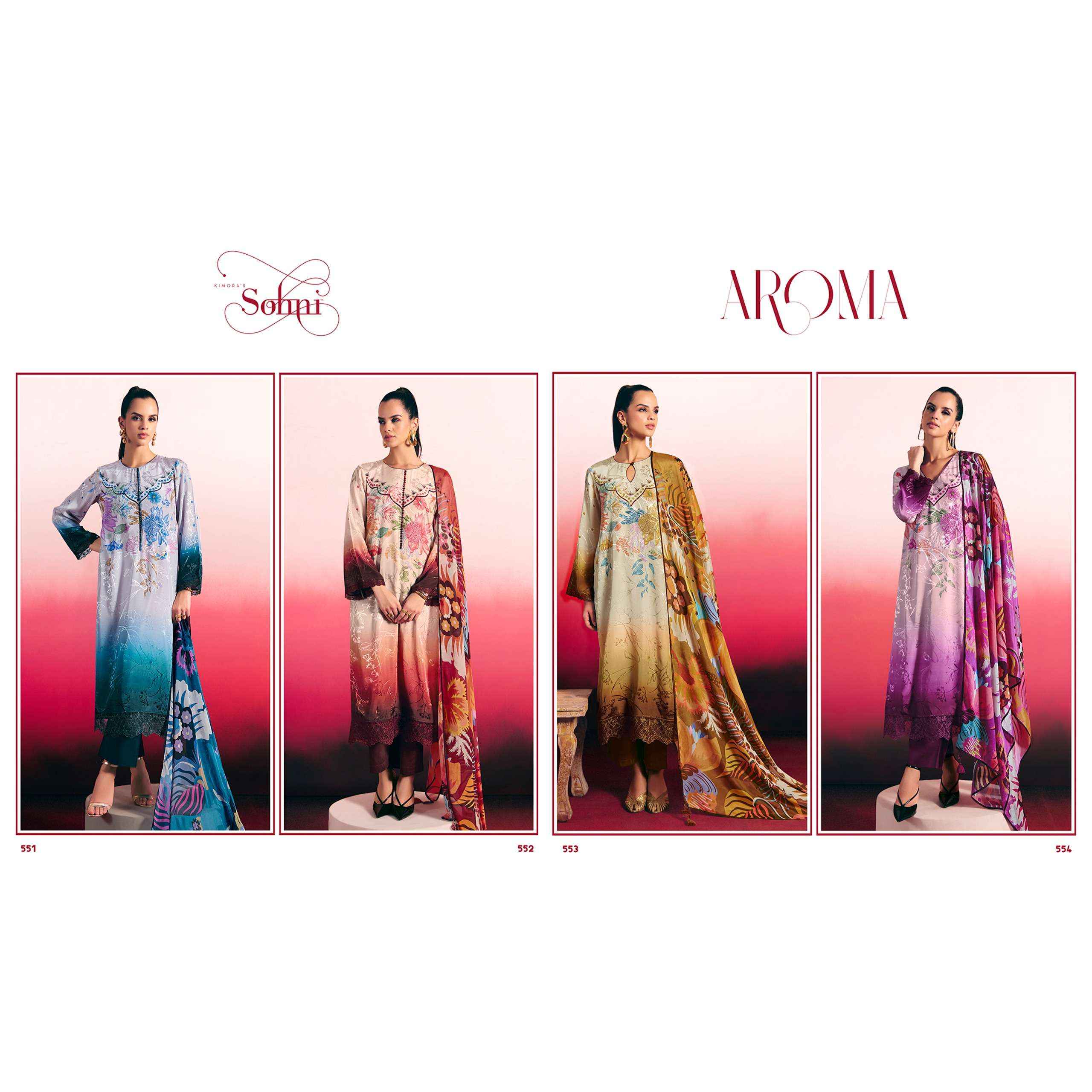 Kimora Aroma Vol 48 Silk Jacquard Dress Material 4 pcs Catalogue