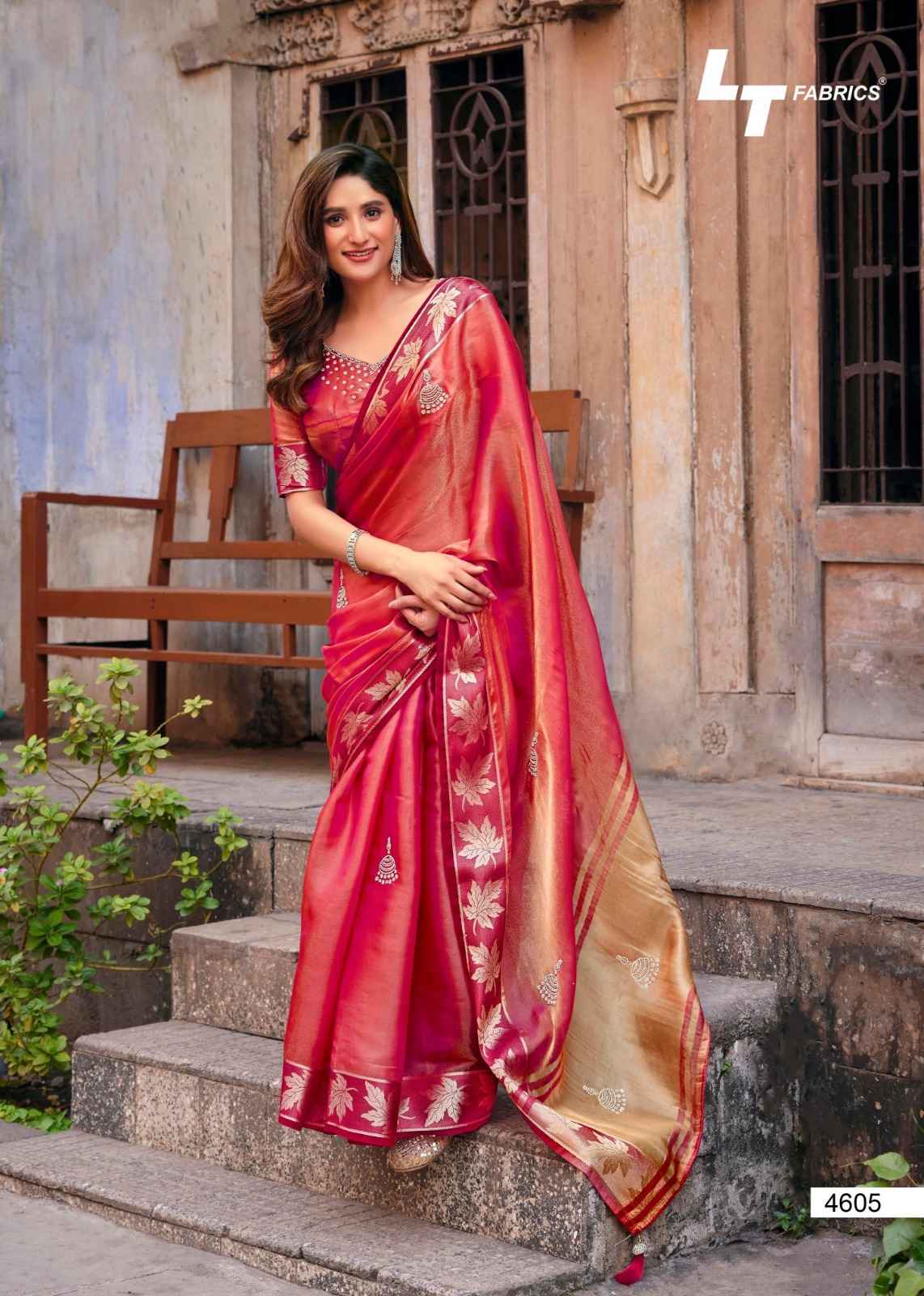 LT Fabrics Signature Vol 46 Nylon Glossy Jacquard Saree 6 pcs Catalogue
