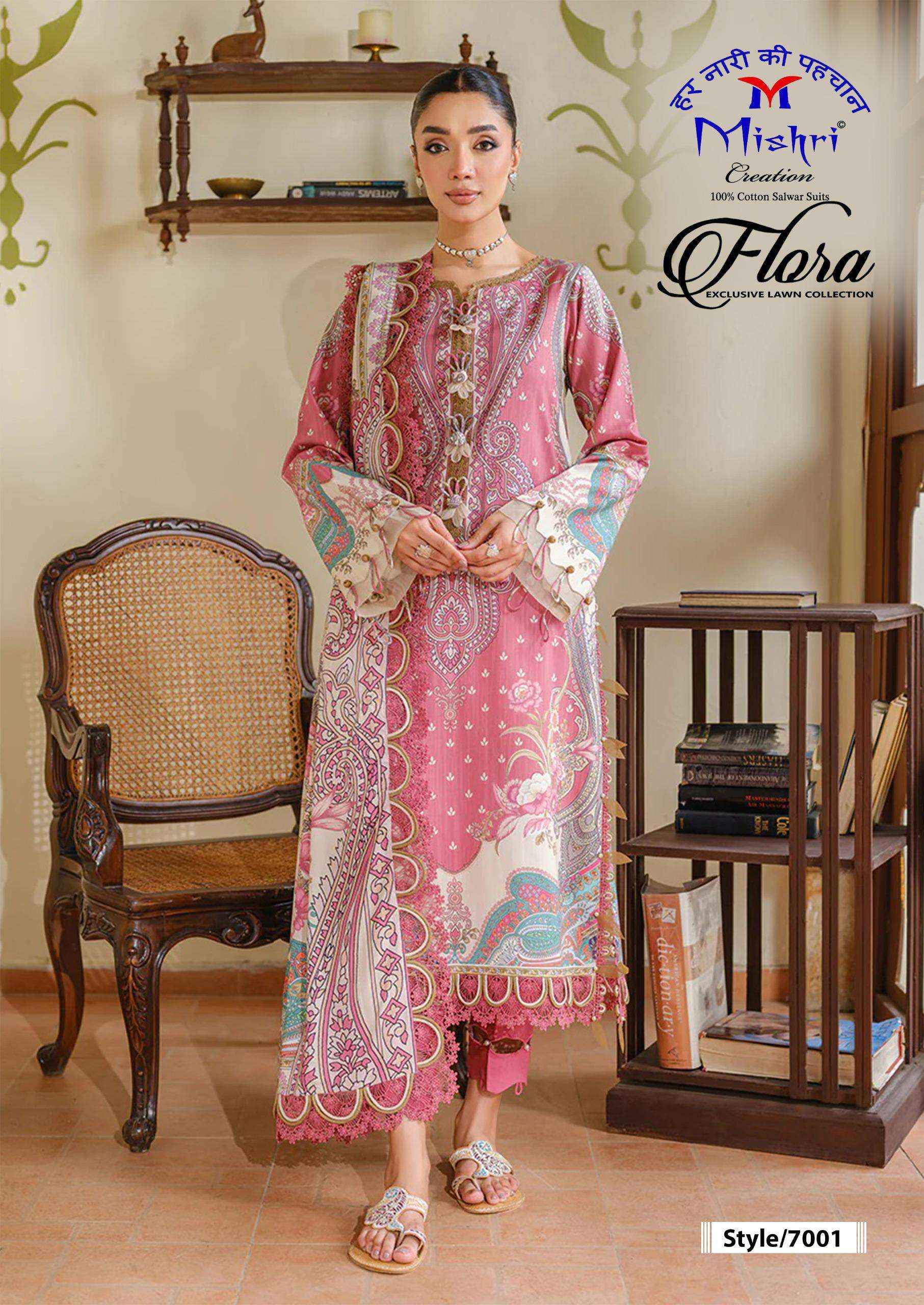 Mishri Creation Flora Vol 7 Lawn Cotton Dress Material 6 pcs Catalogue