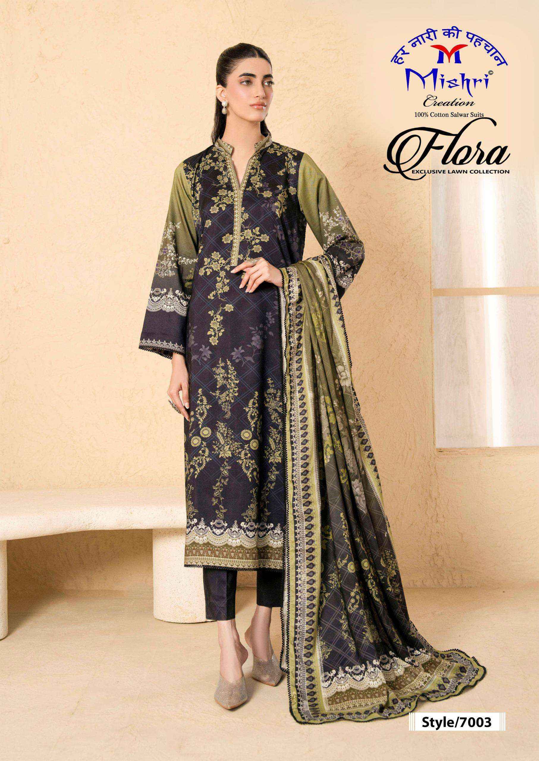 Mishri Creation Flora Vol 7 Lawn Cotton Dress Material 6 pcs Catalogue