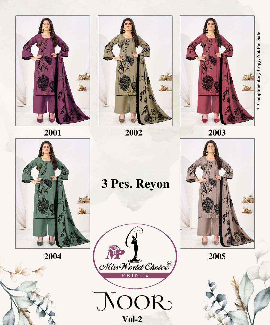 Miss World Choice Noor Vol 2 Cotton Dress Material 5 pcs Catalogue