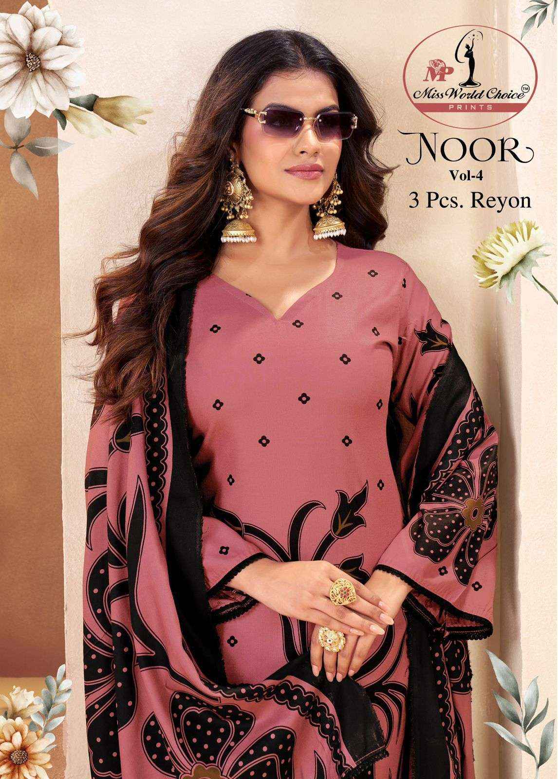 Miss World Choice Noor Vol 4 Rayon Dress Material 5 pcs Catalogue