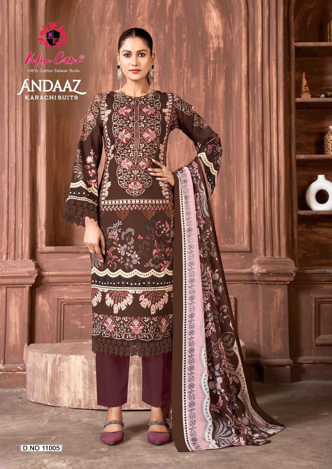 Nafisa Andaaz Karachi Suits Vol 11 Cotton Dress Material 6 pcs Catalogue