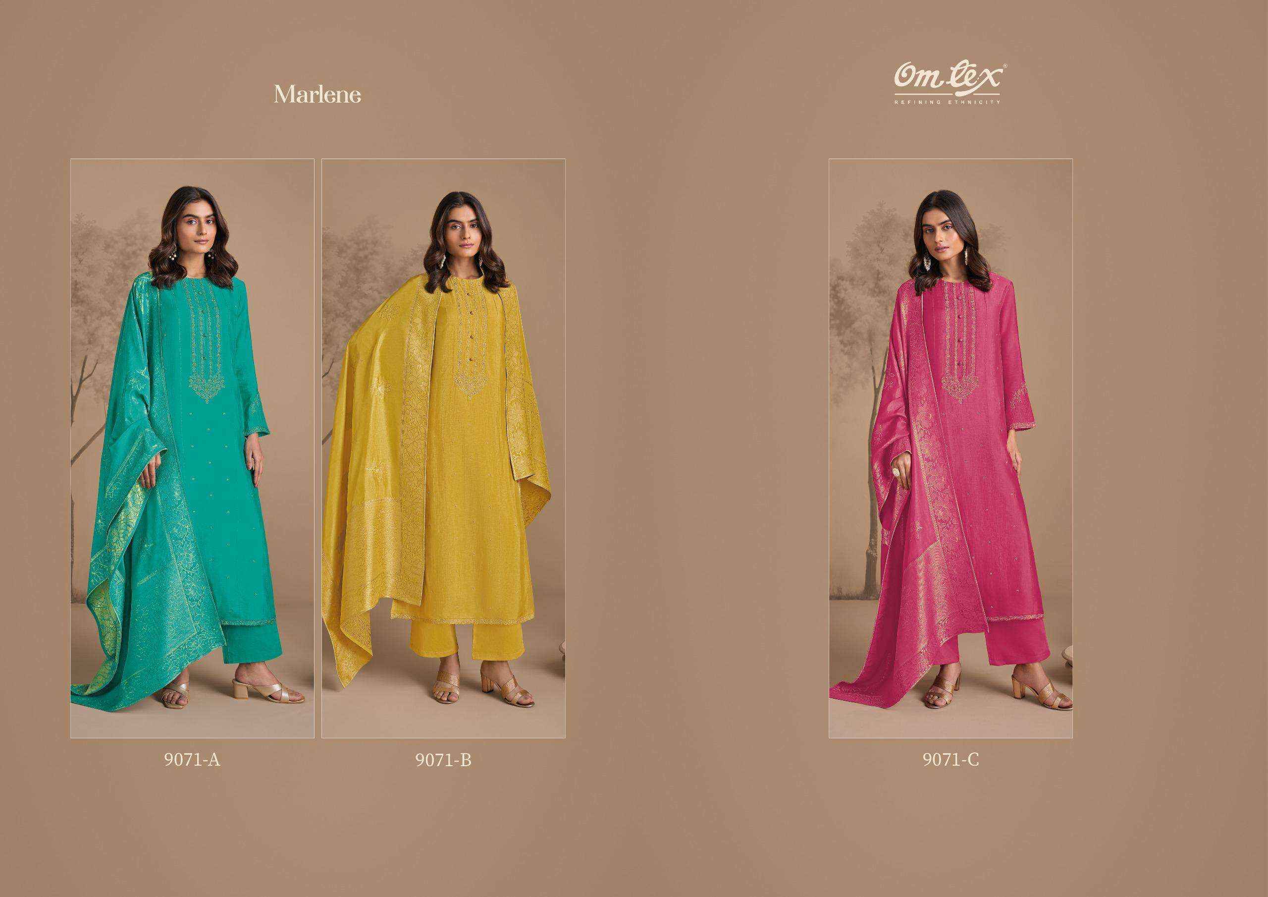 Omtex Marlene Rubina Silk Dress Material 3 Pc Catalouge