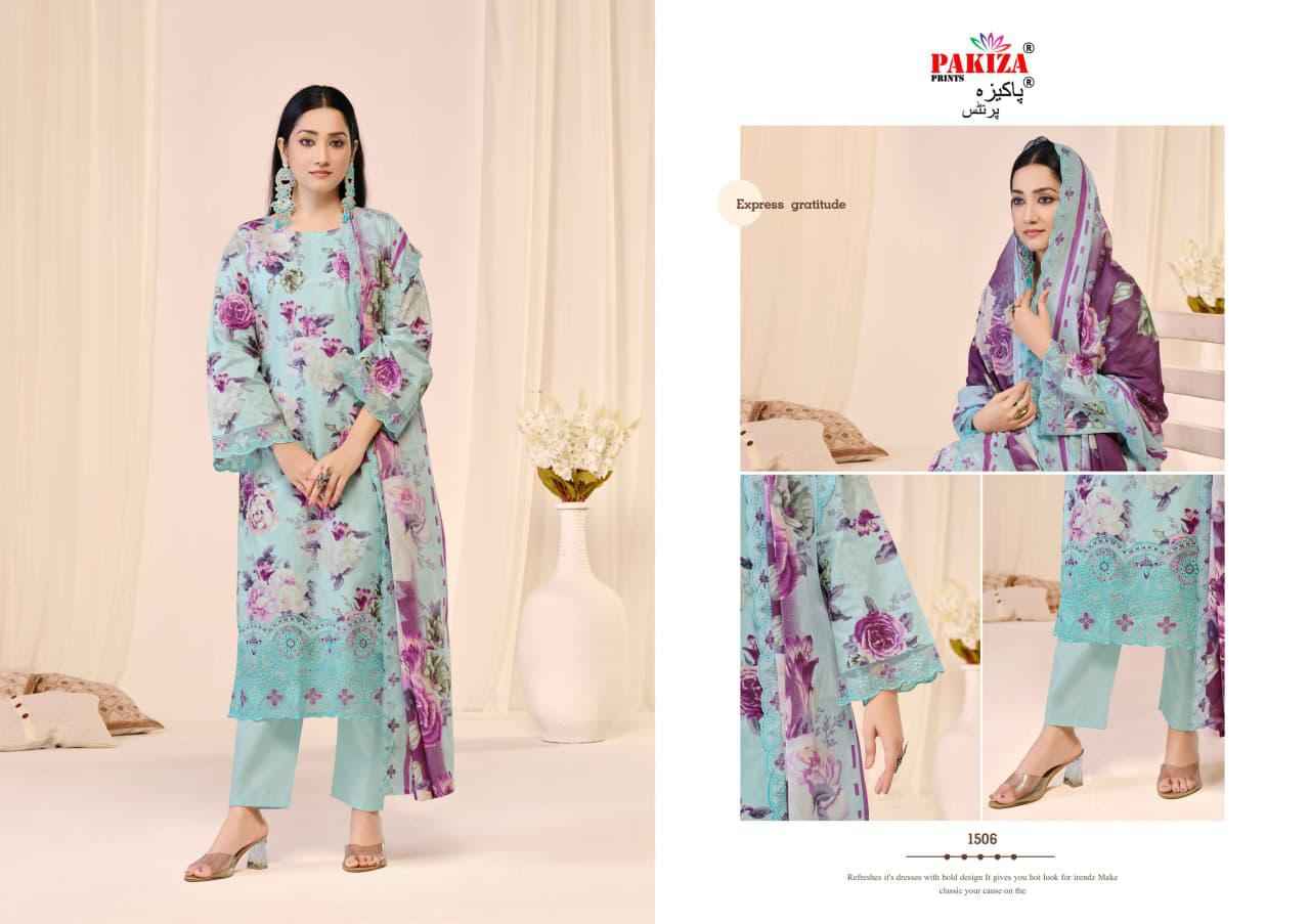 Pakiza Prints Abu Rehan Vol 15 Lawn Cotton Dress Material 7 pcs Catalogue