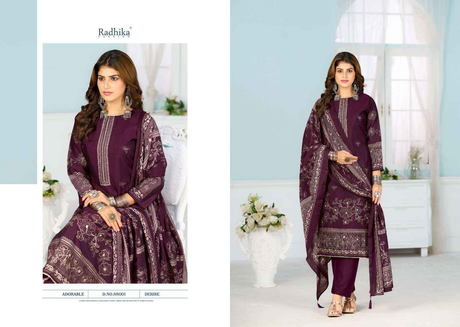 Radhika Fashion Azara Beauty Silk Vol 7 Musline Dress Material 4 pcs Catalogue
