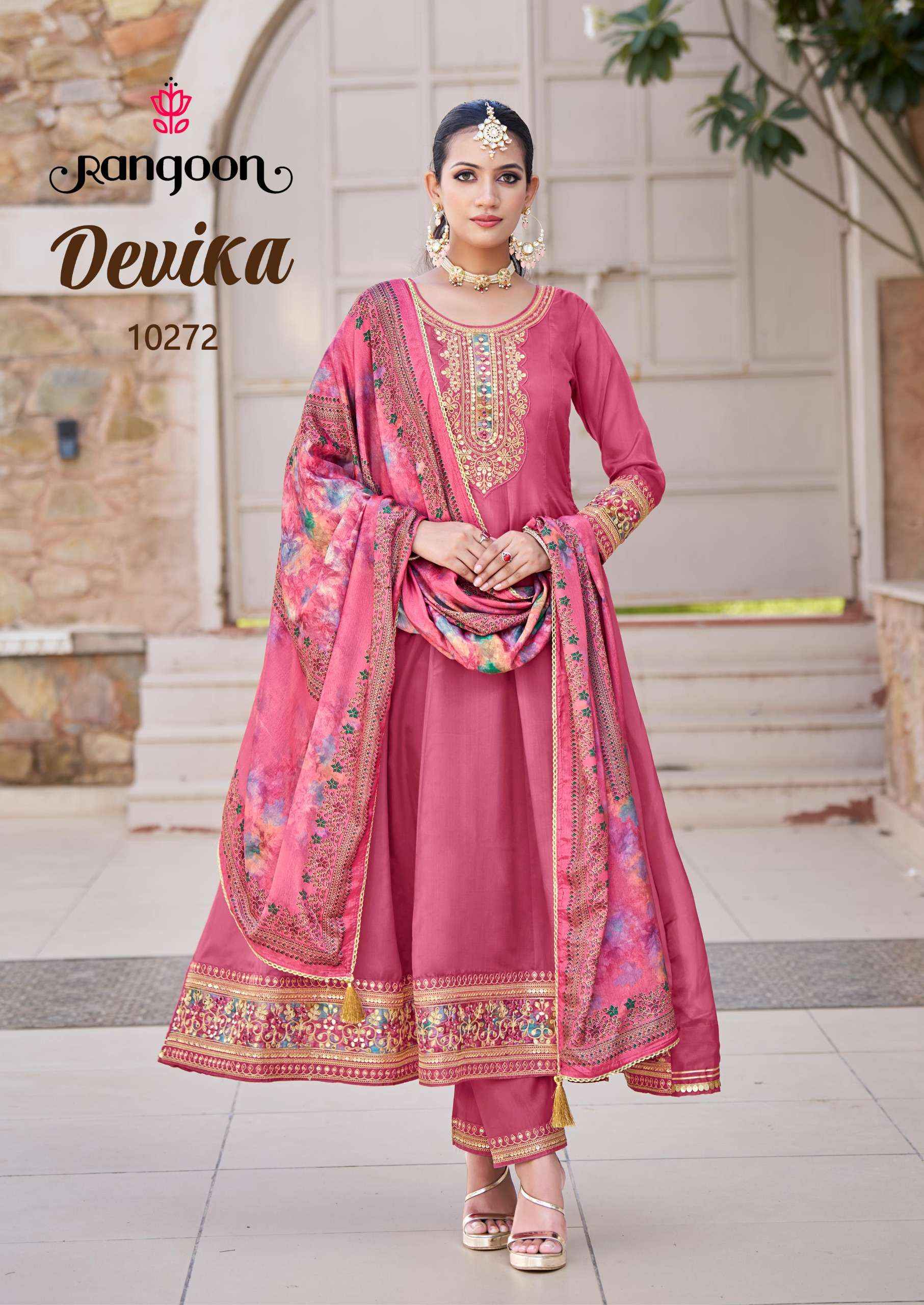 Rangoon Devika Readymade Chinon Dress 4 pcs Catalogue