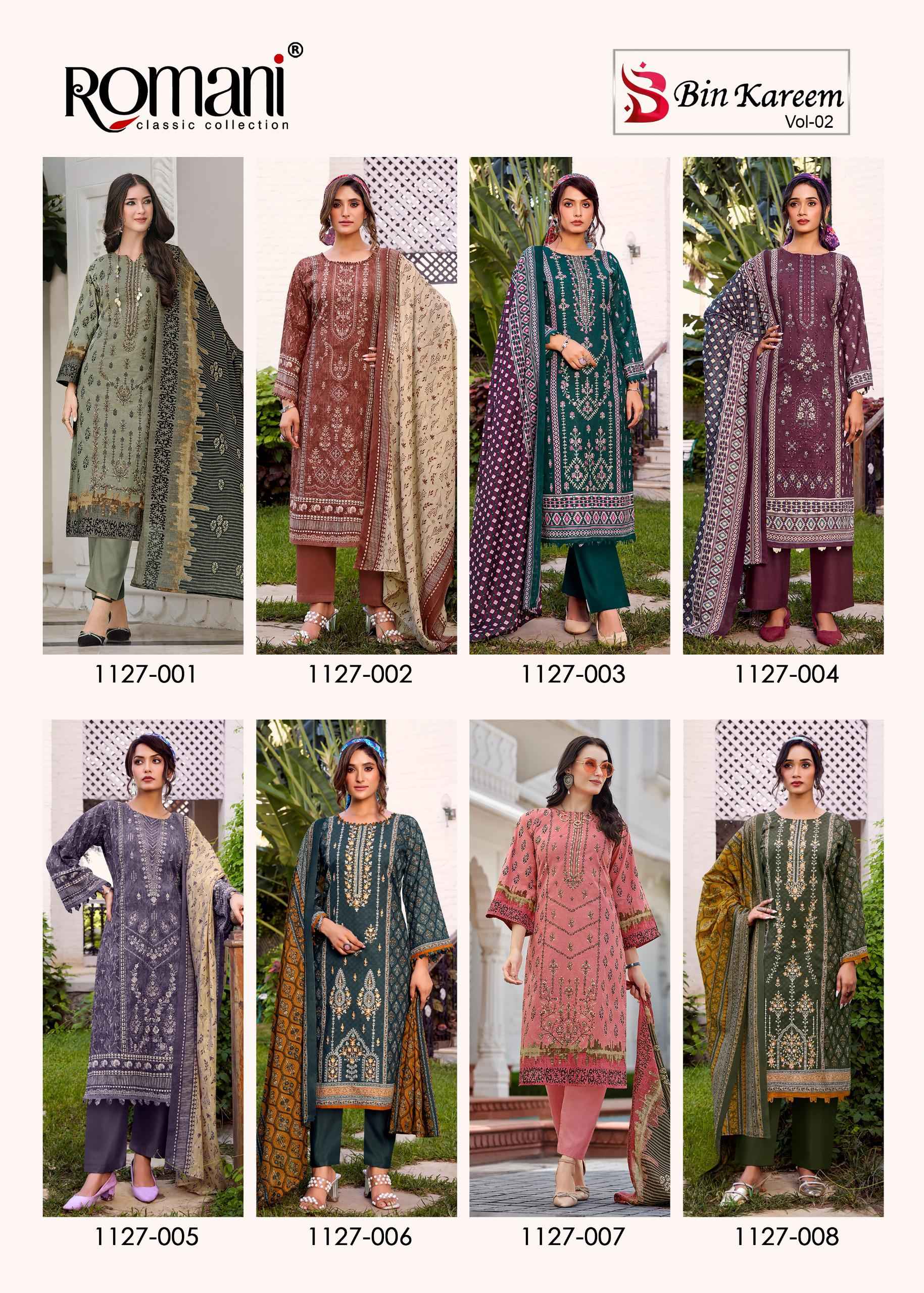 Romani Bin Kareem Vol 2 Cotton Dress Material 8 pcs Catalogue